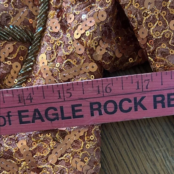 Vintage Orange Sequin Gown - Picture 12 of 16